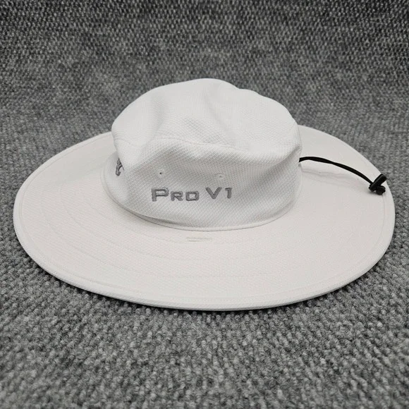 Titleist ProV1 FJ White Golf Sun Hat Wide Brim Bucket Adjustable Cap Golfcore - Picture 5 of 10